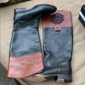FRYE BOOTS - Black and brown gently worn